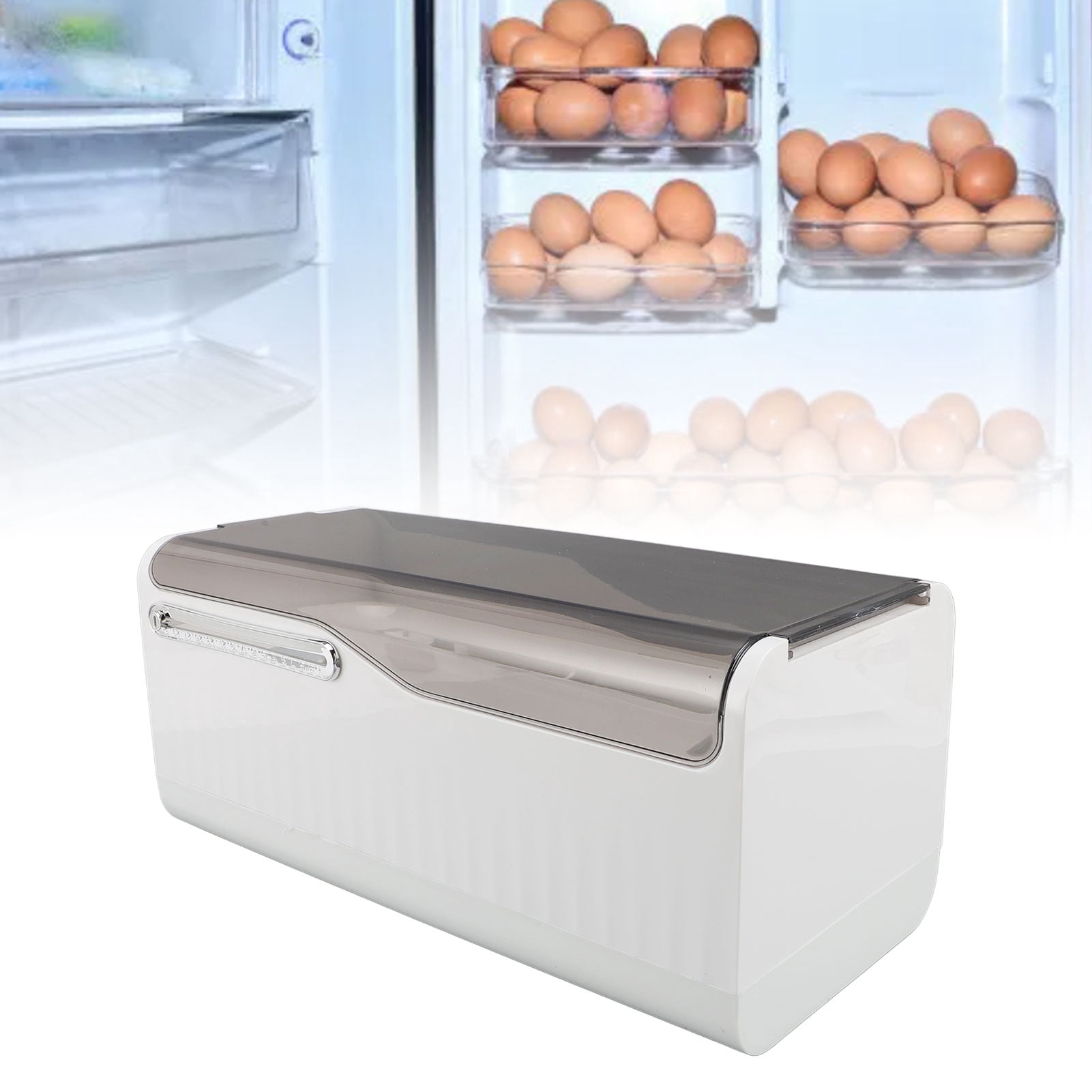 Egg Storage Container, Easy To Clean Saving Space Large Capacity Safe Egg Dispenser  For Refrigerator Side Door