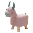 thumbnail image 1 of Reposapiés con patas de madera, taburete para niños, taburete otomano con forma de animal Rosa, 1 of 9