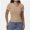 Red apricot, variant on Women's Short Sleeve Square Neck T Shirt Color Block Slim Fit Summer Basic Tee Tops