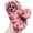 Red, variant on for iPhone 17ProMax Furry Plush Phone Case Handmade Leopard Print Camouflage Love Heart Fluffy Fur Ball Pendant for Women Girl, Cute Raised Camera Bump Protection Frame