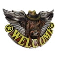 thumbnail image 6 of Rustic Western Angel Winged Cowboy Hat Cow Country Welcome Sign Wall Decor, 6 of 9