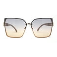 thumbnail image 2 of Womens 90s Rimless Designer Square Butterfly Chic Sunglasses Gold Beige Grey Brown, 2 of 4