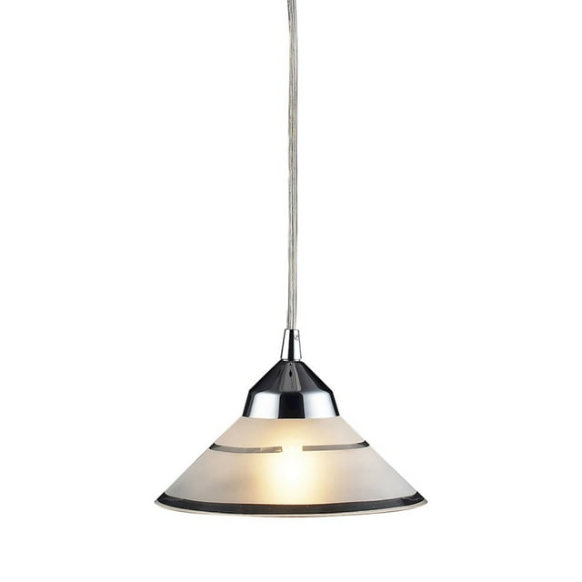 ElkGroup International 1477/1 1 Light Pendant In Polished Chrome And Etched Clear Glass