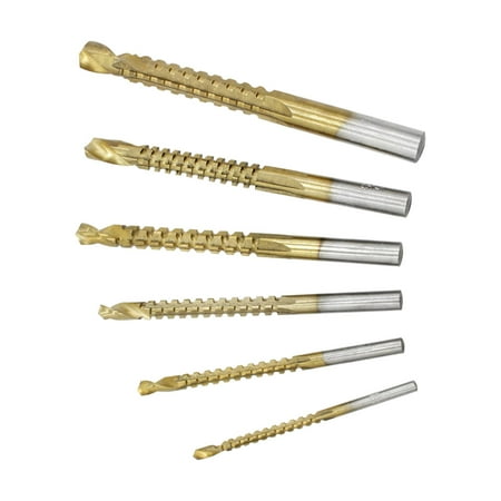 

6 Pieces Twist Drill Twist Hex Shank Drill Bit Set High Hardness Twisted Design drill Bit Set for Wood Fiberglass Metal Home Improvement