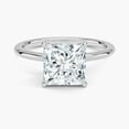 thumbnail image 2 of Dash Jewel White Gold Over 14K Silver Diamond Ring - Princess Cut Excellent 2.1 Ct Diamond Ring For Women's - Simple Engagement Rings for Her - Classic Engagement Rings for Girls - Proposal Ring, 2 of 7