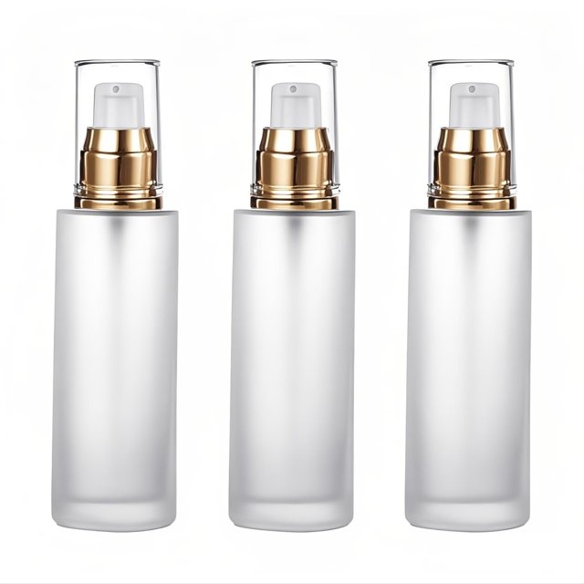 Botellas con bomba de loción Doromy de vidrio esmerilado de 60 ml (paquete de 3)