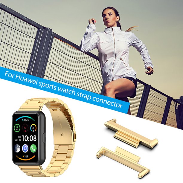 2 piezas 24 mm correa de reloj conector de metal para Huawei Watch Fit 2 Active (dorado)