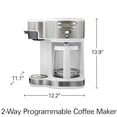 thumbnail image 2 of 2-Way Programmable Coffee Maker, 12 Cup Glass Carafe And Single Serve Coffee Maker, White with Stainless Steel Accents, 49933, 2 of 8