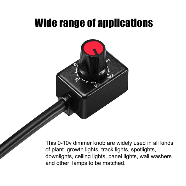 2Pack DC0/1-10V Knob LED Dimmer Mini Controller Rotary Switch Pwm Dimming Off For 0 10v 1 10v Dimmable Led Drivers Electronic Ballasts Controling 885161