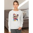 thumbnail image 2 of Pastell Colorful Yorkshire Terrier Sweatshirt Women -Weekday Best Designs, Female x-Large, 2 of 4