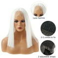 thumbnail image 6 of Unique Bargains Lace Front Wigs for Women 12" White Medium Long Straight Hair with Wig Cap, 6 of 6