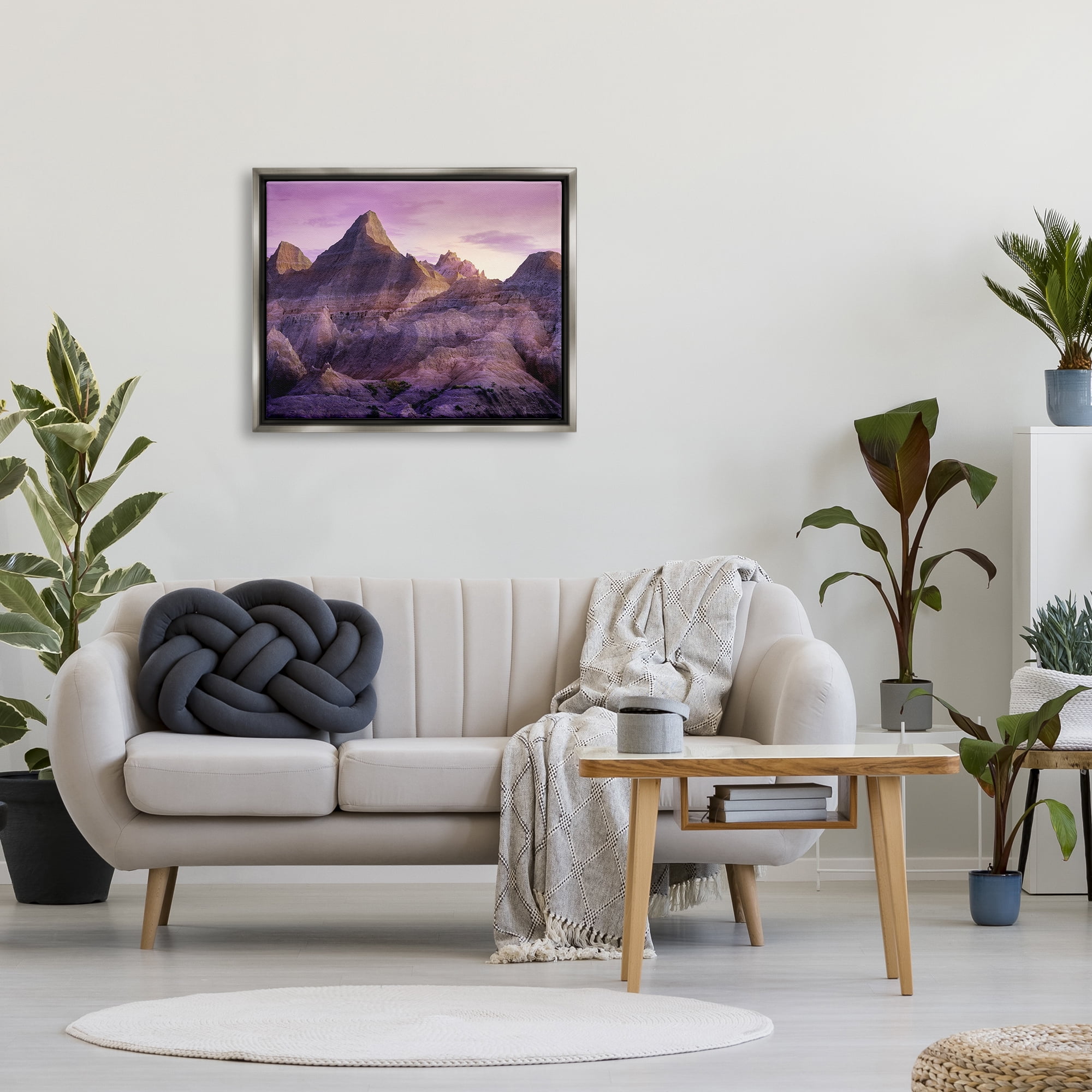 Stupell Badlands Canyon Cliffs Landscape Landscape Photography Gray Floater Framed Art Print Wall Art