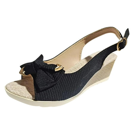 

Women Sandals clearance for Juebong Women s Sling Wedge Sandal Espadrille Platform Wedge Sandals for Women Dressy Causal Summer Bridal Wedding Ankle Strap Open Toe Wedge Shoes Heels Sandals