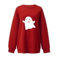 thumbnail image 2 of Vedolay Zipper Hoodies for Women Women's 2023 Oversized Sweatshirt Crew Neck Long Sleeve Casual Pullover Fall Clothes,Red XL, 2 of 3