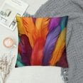 thumbnail image 2 of Creowell Feathers Colorful Pile Throw Pillow Cover for Sofa Couch Bedroom Car Home Decor High-Quality 1PC 12x12in, 2 of 5