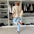 thumbnail image 4 of Dpytoraw Women's Solid Color Zippered Hooded Sweater Cozy Long Sleeve Winter Jacket With Button Detail, 4 of 5