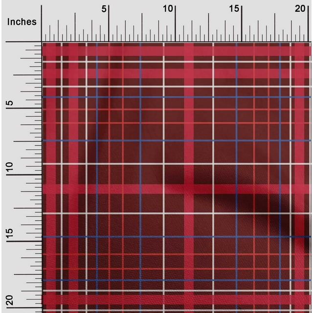 oneOone Polyester Lycra Fabric Madras Check Print Fabric BTY 56 Inch Wide