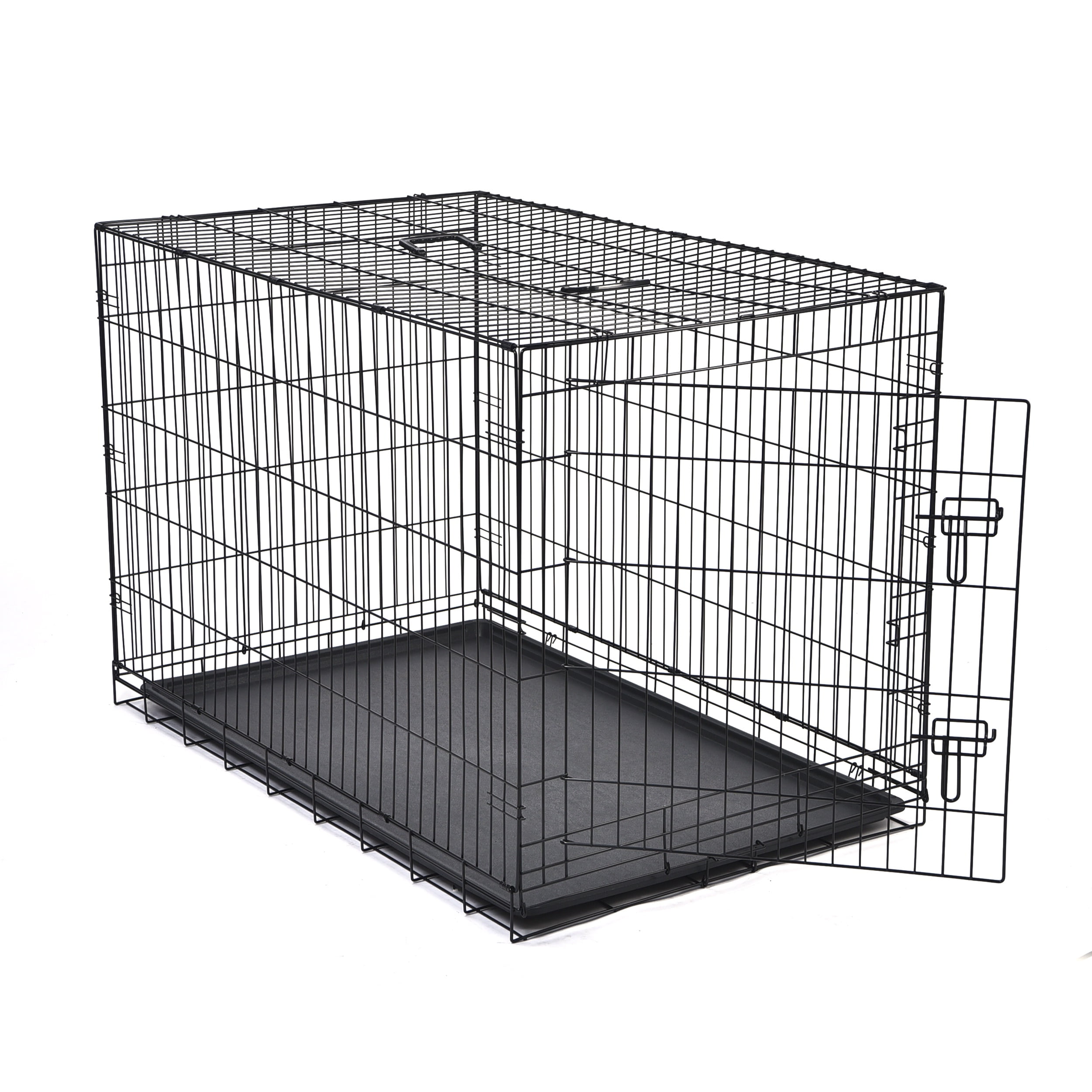 Max & Marlow Single-Door Dog Crate, Foldable Metal Wire Kennel, Portable, Tray and Divider Included, 42" x 27" x 30"