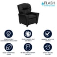 thumbnail image 4 of Contemporary Black Leather Kids Recliner with Cup Holder, 4 of 9