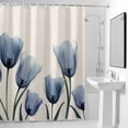 thumbnail image 4 of Blue Tulip Fabric Shower Curtain Flower Plant Beige Washable Shower Curtains for Bathroom, Waterproof Bath Curtain with Hooks Home Decor 36x72in, 4 of 8