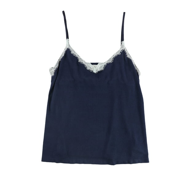 P.J. Salvage Womens Soft Lace Detail Pajama Sleep Cami Tank Top, Blue, Small