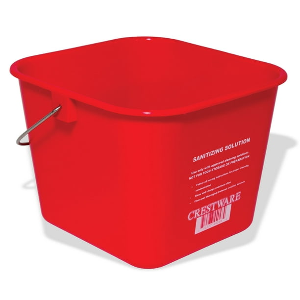 Crestware BUCMR 6Quart Sanitation Bucket, Medium, Red