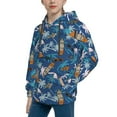 thumbnail image 2 of Pofeuu Hawaiian Style Print Kids Pullover Hoodies Warm Thick Hooded Sweatshirt with Packet for Boys Girls-Large, 2 of 6