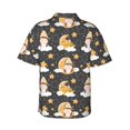 thumbnail image 3 of Balery Cute Bee Gnome Print Men's Hawaiian Shirts Short Sleeve Beach Shirt Relaxed Fit Vacation Button Down Shirts-Small, 3 of 9
