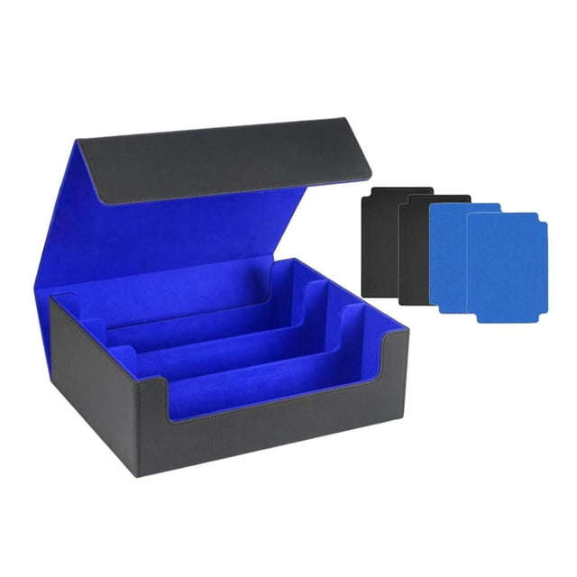 KLKCMS Card Deck Case 1800+ Card Holder for Game Cards TCG Baseball Cards With 4 Dividers