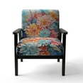 thumbnail image 4 of Designart "Coral Blue Abstract Still Lifes" Upholstered Abstract Accent Chair and Modern & Contemporary Arm Chair - Multiple Color & Pattern, 4 of 7