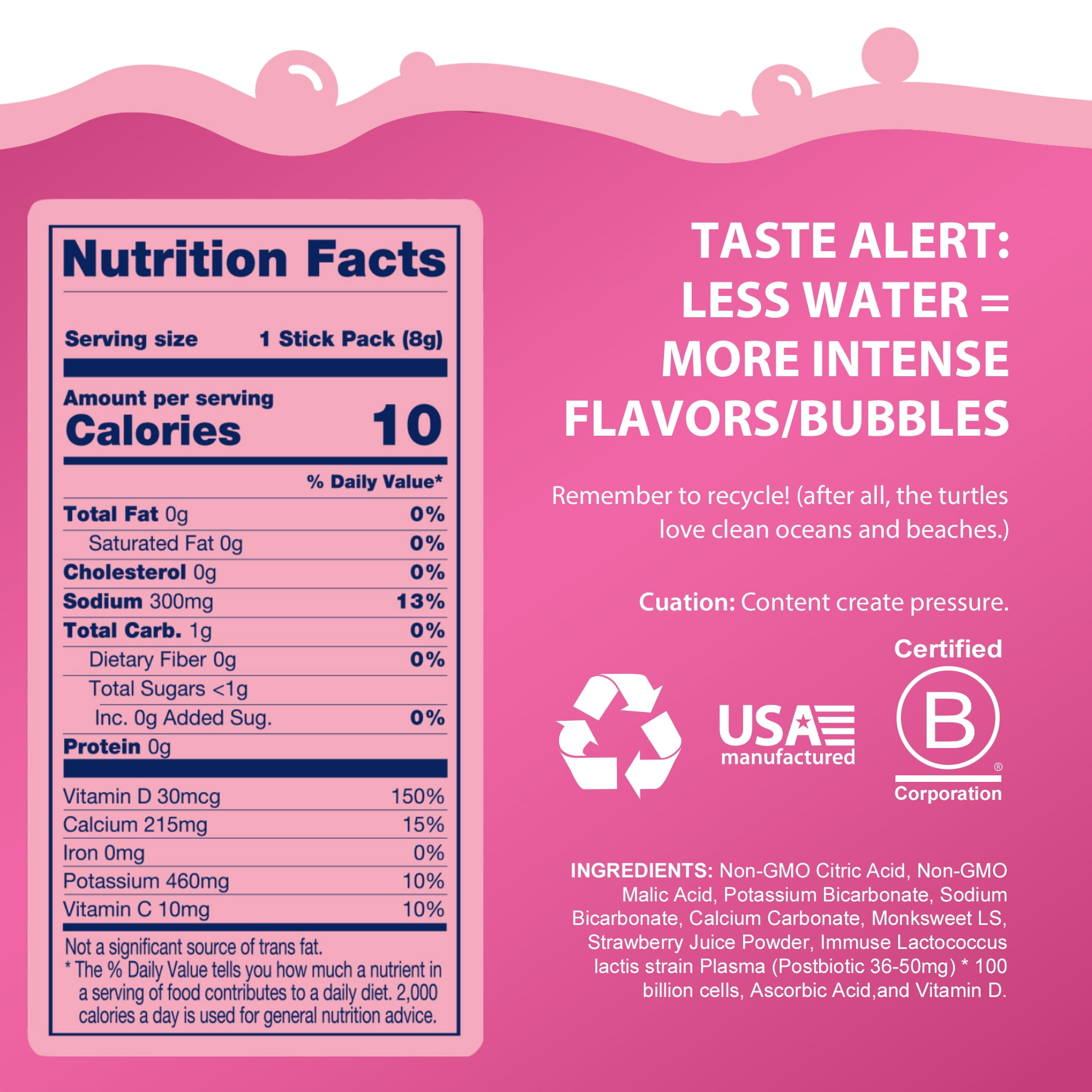 Bobelo Hydration Powder Packets, Mountain Berry, Immune Support Drink Mix, on-The-Go, 0.28 oz, 15 Ct