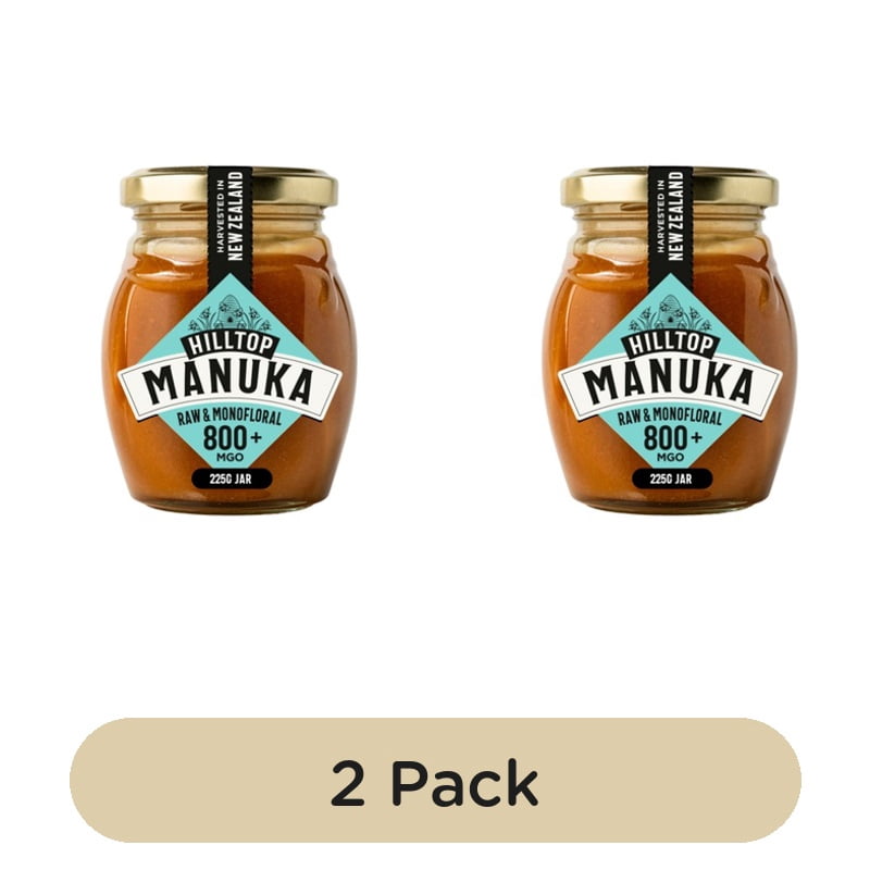 Hilltop Honey Manuka MGO800+ Honey 225g, British Import (Pack of 2)