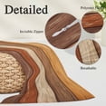 thumbnail image 2 of Farmhouse Burnt Orange Brown Pillow Covers, Linen Long Throw Pillow Case, Vintage Wooden Striped Holiday Pillow Protector Decorative Cushion Cover for Living Room/Bedroom 12" x 20", 2 of 8