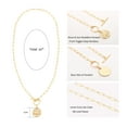 thumbnail image 2 of Aobei Pearl Moon and Star Medallion Pendant Necklace, Gold-Plated Oval Link Chain, 20 in, Celestial Charm Layering Jewelry, 2 of 5