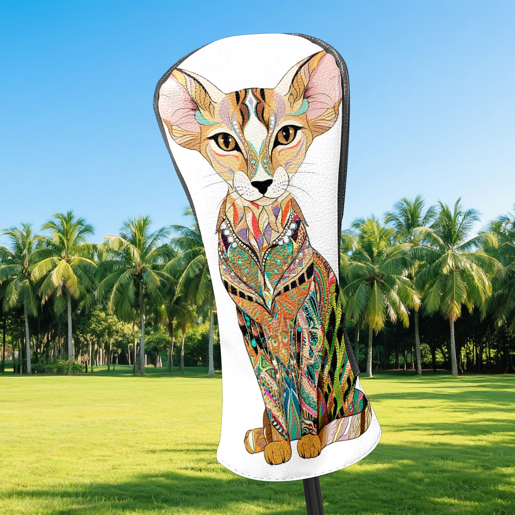 Golf Club Covers, Dog Premium PU Leather Driver Hybrid Putter Head Covers with Velvet Lining, Waterproof Golf Gifts for Men Women