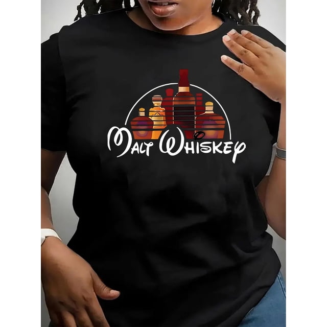 Camiseta de Mujer de Verano BásicaStylish Chic Letter Print T-Shirt for Women - Soft, Breathable, Crew Neck, Short Sleeve, Comfort Fit, Perfect for Summer Casual Wear, Outdoor Activities, and Daily