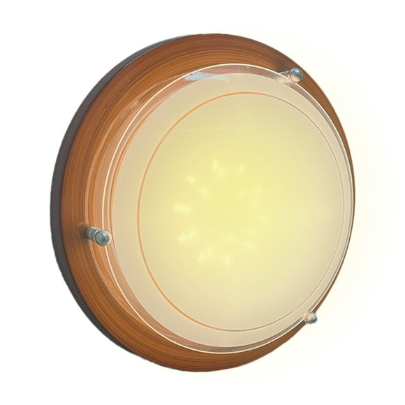 Lampara De Techo Luz Ideal, Plafón Liso Madera Luz Led 3 Tonos.