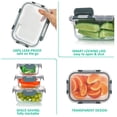 thumbnail image 4 of Set de recipientes de vidrio para almacenamiento de alimentos KOMUEE, 24 piezas, color gris, 4 of 6