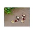 thumbnail image 2 of Asian Oriental Harmony Doves Floral Bead Heart Prism Dangle Earrings, 2 of 5