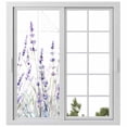thumbnail image 2 of Lavender Floral Window Privacy Film, Spring Flowers Botanical Plants Static Cling UV Sun Blocking Tint Film Heat Control Windows Films for Bedroom Bathroom, Window Stickers 29.5"x78.7", 2 of 8