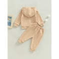 thumbnail image 4 of Gzhioc Infant Baby Boys Pants Set Hooded Solid Sweatshirt Top Pocket Elastic Waist Pants 2Pcs Outfits Fall Winter Suit ,3 Months-3 Years, 4 of 9