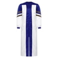 thumbnail image 3 of TiaoBug Men Color Block Clergy Church Robe Loose Fit Long Sleeve Graduation Maxi Gown Blue 3XL, 3 of 7