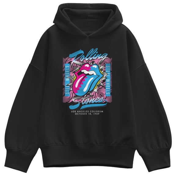 Rolling Stones - Steel Wheels Tour - Women's Oversized Fleece Hoodie Sweatshirt