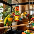 thumbnail image 4 of Wooden Bird Chew Toy, Hanging Parrot Foraging Blocks with Bell and Metal Hook, Cage Enrichment Toy for Small to Medium Parakeets Cockatiels Conures Caique, 4 of 7