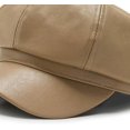 thumbnail image 4 of CoCopeaunts Beret for Men Women PU Octagonal Winter Warm Leather Newsboy Cap Female Korean Windproof Retro Artist Painter Hat, 4 of 8