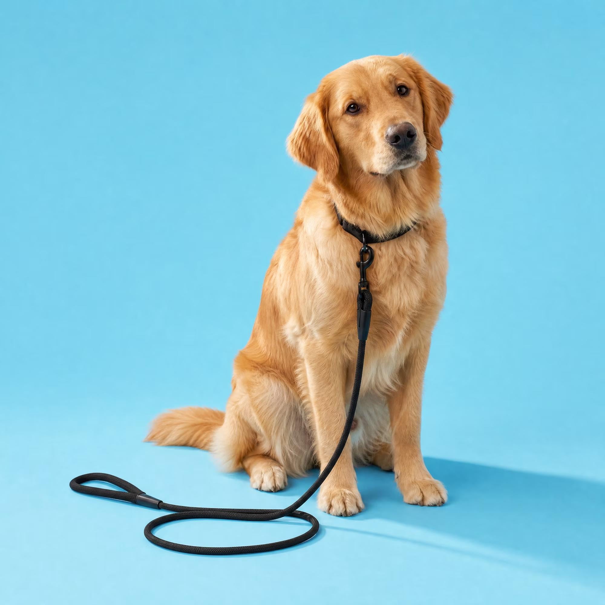 Vibrant Life 6' Padded Handle Rope Leash, Black, M/L