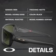 thumbnail image 2 of Oakley OO9380 Double Edge Rectangle Shaped Non-Polarized Sunglasses for Men - Includes Official Eyewear Kit - Matte Black Frame with Dark Grey Lens, 2 of 7