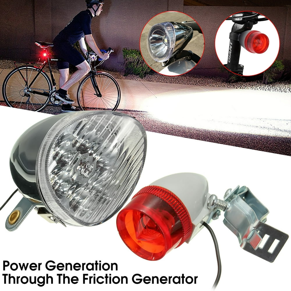 New 6V 12W Motorized Bicycle Friction Generator Head Tail Rear Light