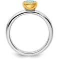 thumbnail image 2 of Sterling Silver Stackable Expressions w/Gold-plate Aquamarine Ring - Ring Size 9.0, 2 of 8