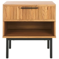 SAFAVIEH Axelle Modern 1 Drawer Nightstand,Oak/Black